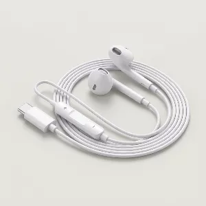 프리미엄 C타입 오픈형 유선 이어폰, PR-ER100, 화이트, 1.2m, 1개